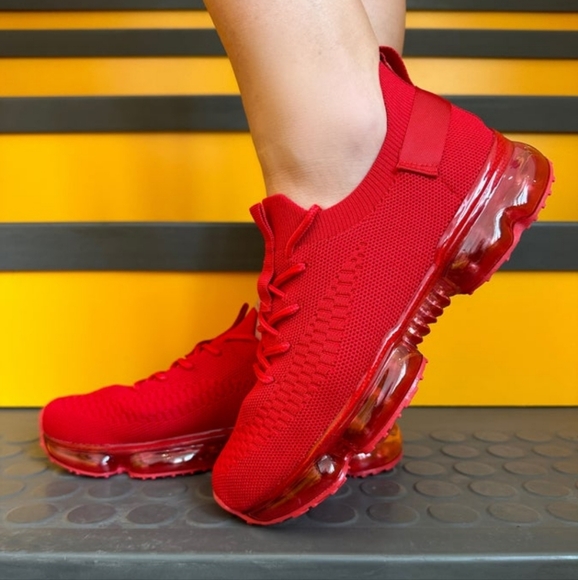 Sale🥰Flow clear bubble red mesh tennis shoes clear soles super cute and comfy! - Picture 2 of 2